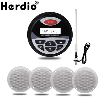 Herdio Morských Stereo Audio Bluetooth Rádio FM, AM USB MP3 Prehrávač Motocykel Automatické ATV, UTV 4 